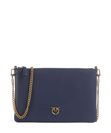 Pinko Flat Classic Kabelka přes rameno blu indaco ombroso/antique gold