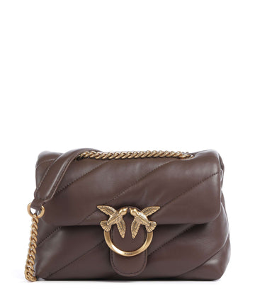 Pinko Love Puff Mini Taška přes rameno marrone castano/antique gold