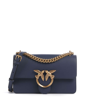 Pinko Love One Mini Taška přes rameno blu indaco ombroso/antique gold
