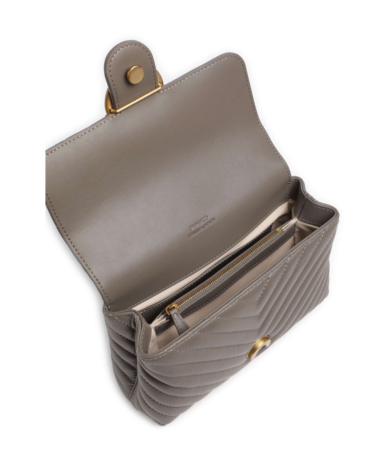 Pinko Love Lady Puff Mini Handbag grigio asfalto/antique gold