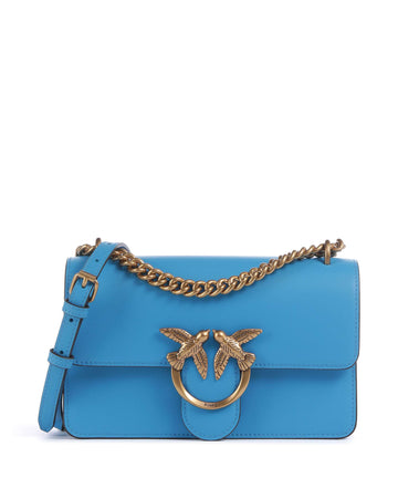 Pinko Love One Mini Taška přes rameno azzurro dresda/antique gold