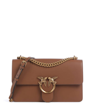 Pinko Love One Classic Taška přes rameno marrone/leone/antique gold