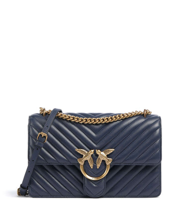 Pinko Love One Classic Taška přes rameno blu indaco ombroso/antique gold
