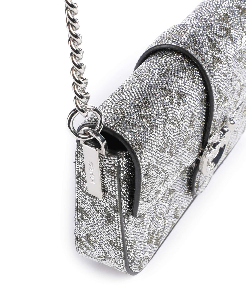 Pinko Love One Baby Slouchy Crossbody bag argento/nickel lucido