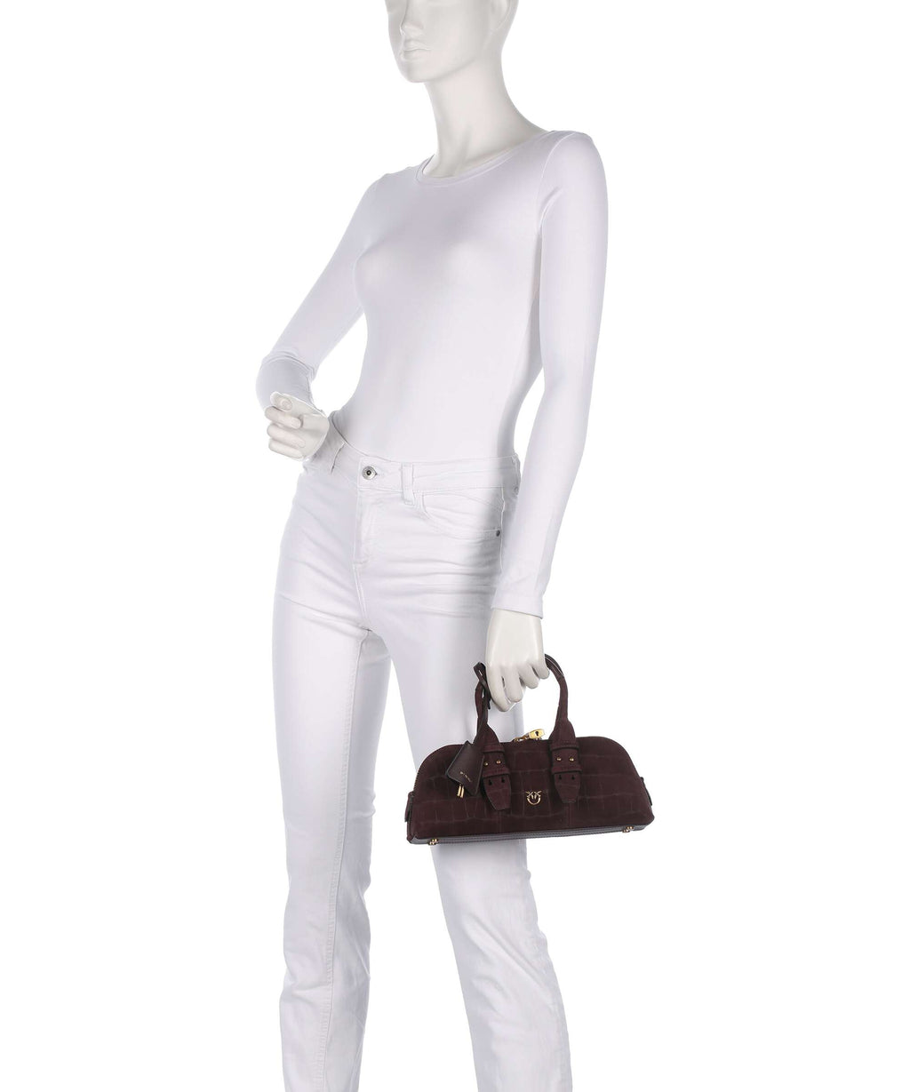 Pinko Bowling Horizontal Handbag rosso mogano/antique gold