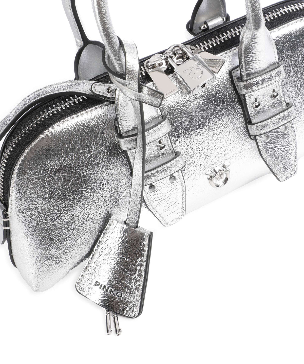 Pinko Bowling Baguette Handbag argento/nickel lucido