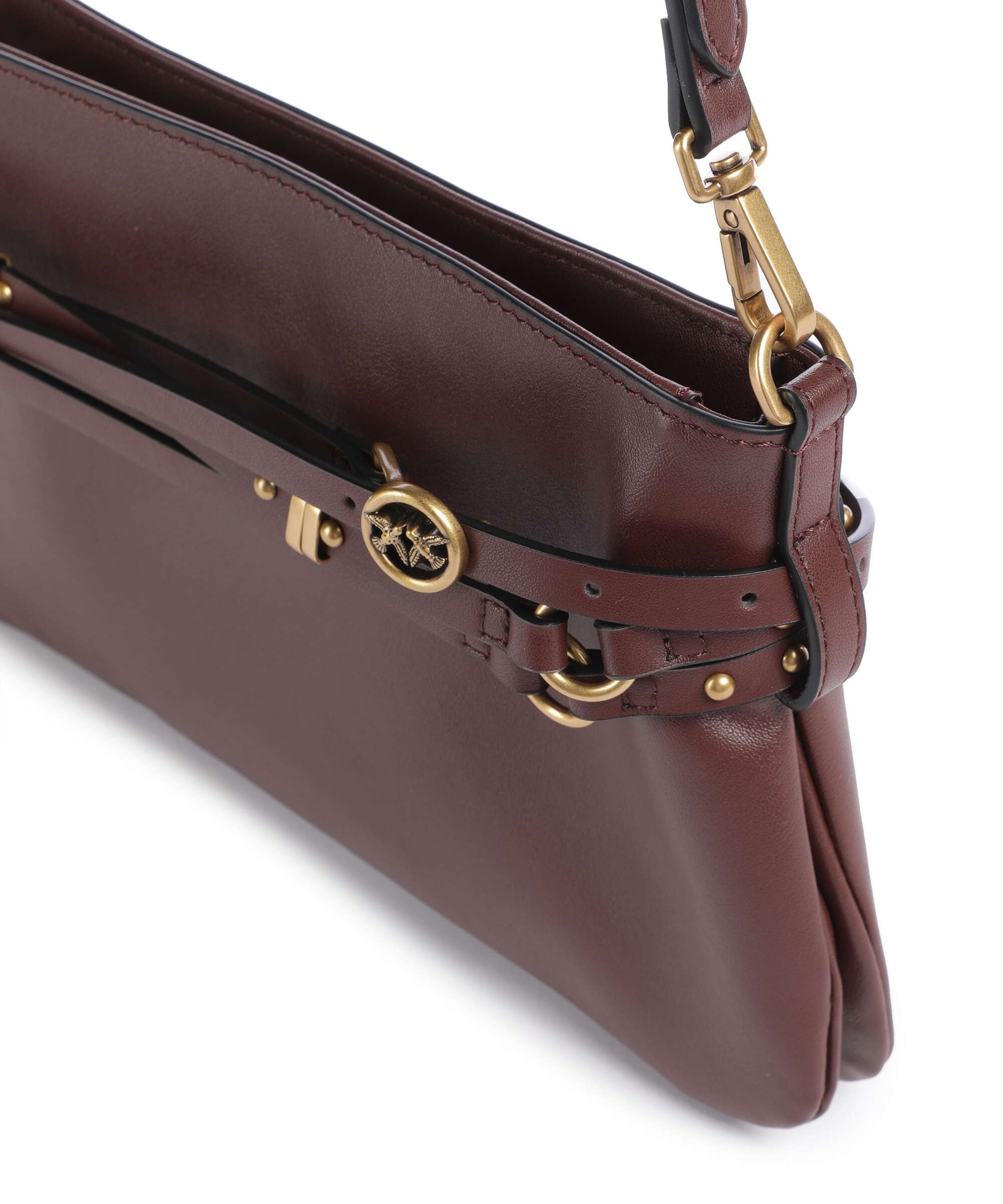 Pinko Belt Mini Shoulder bag burgundy wine/antique gold