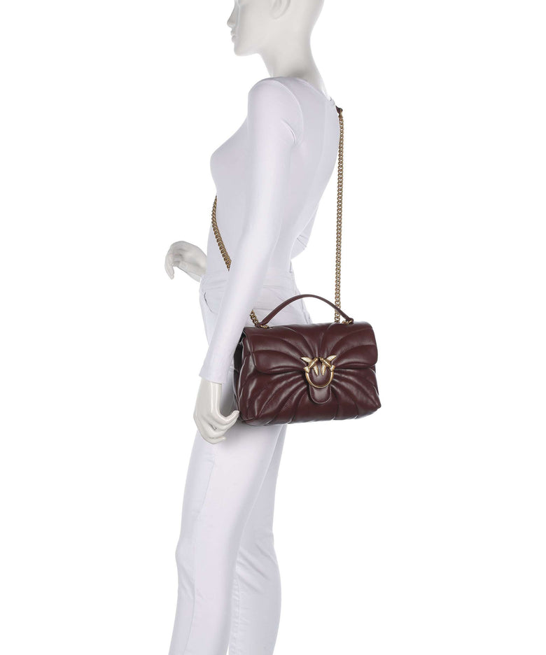 Pinko Love Puff Classic Shoulder bag burgundy wine/antique gold