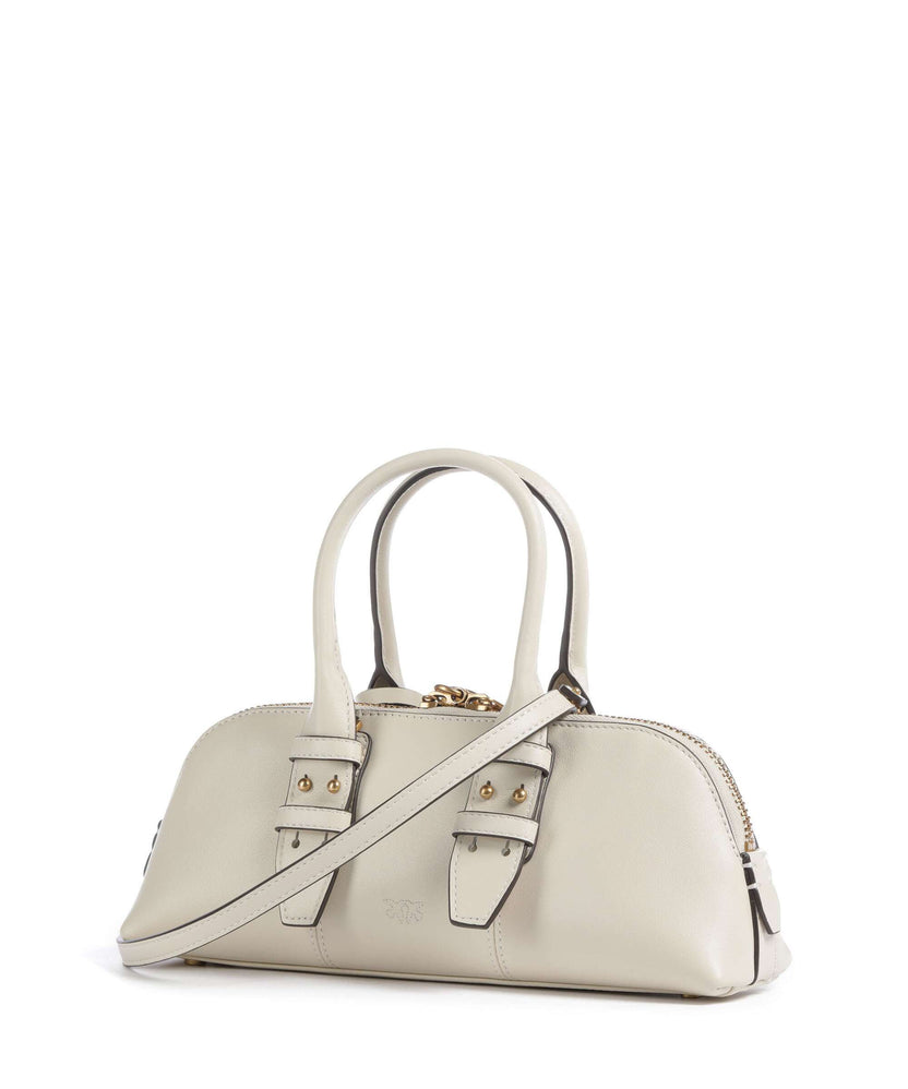 Pinko Bowling Horizontal Handbag bianco seta/antique gold