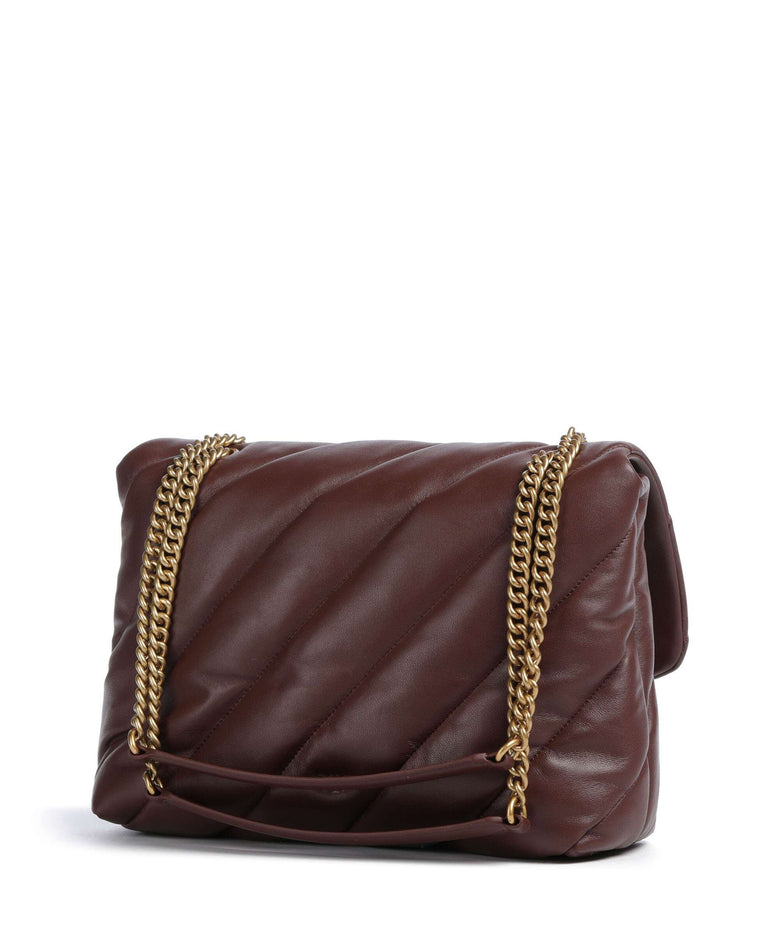 Pinko Love Puff Big Shoulder bag burgundy wine/antique gold