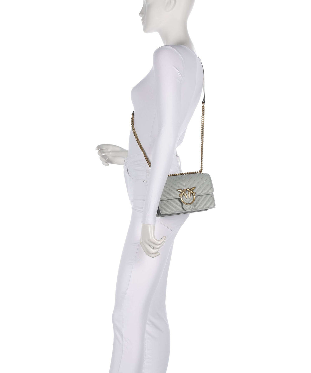 Pinko Love One Mini Shoulder bag grigio perla/antique gold