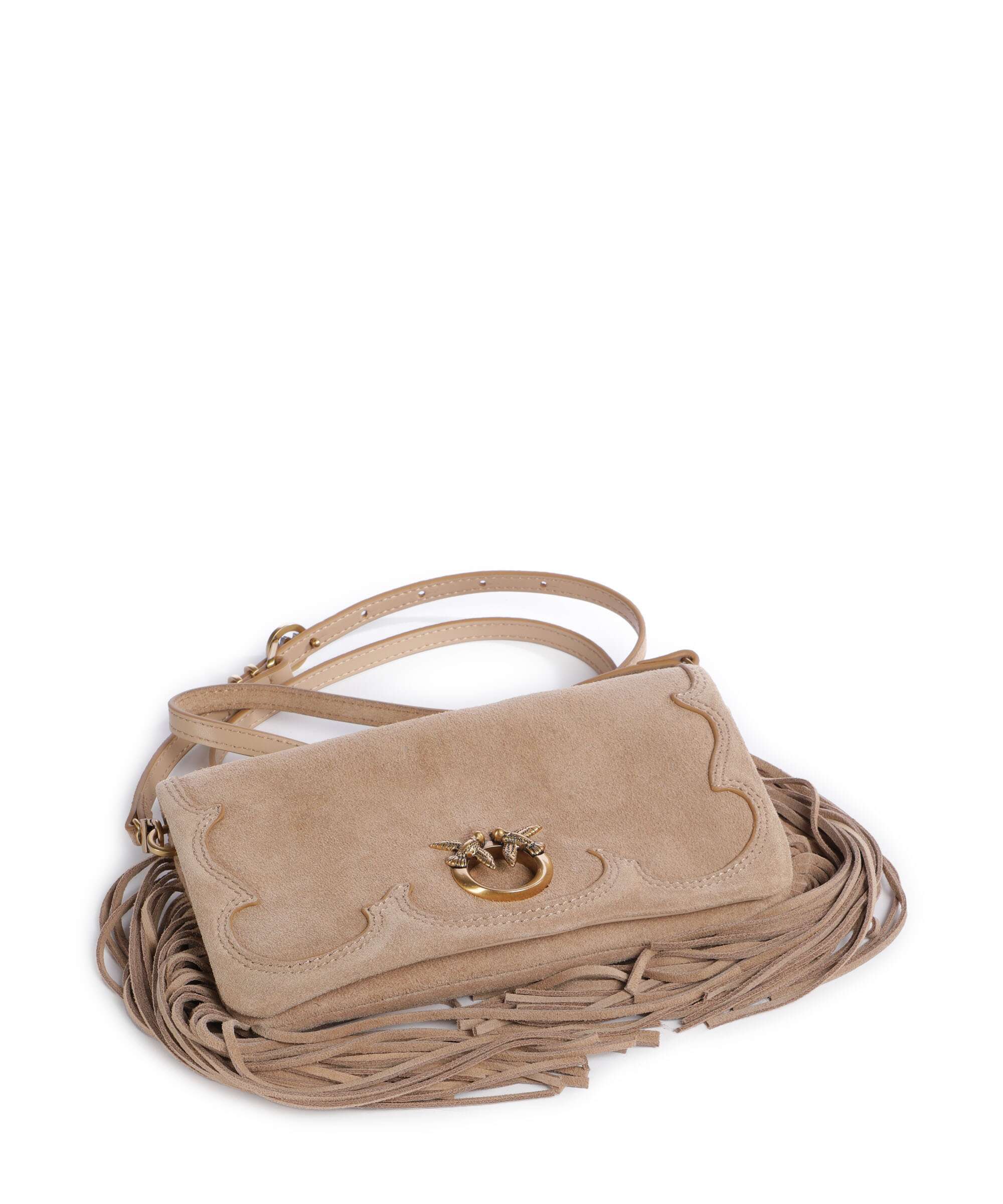 Pinko Love Click Soft Horizontal Mini Crossbody bag beige/scoiattolo/antique gold