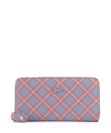 Vivienne Westwood Saffiano Printed Classic Peněženka blue/orange tartan
