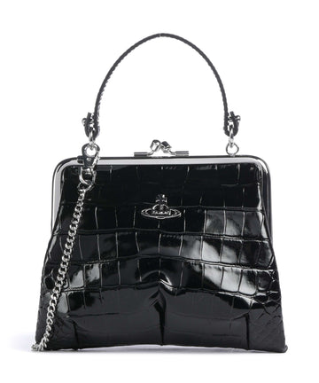 Vivienne Westwood Granny Frame Embossed Croc Kabelka přes rameno black
