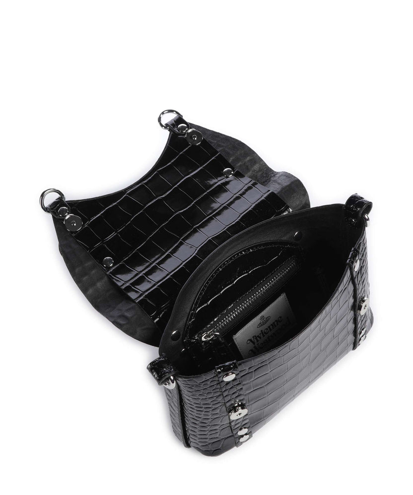 Vivienne Westwood Kim Embossed Croc Crossbody bag black