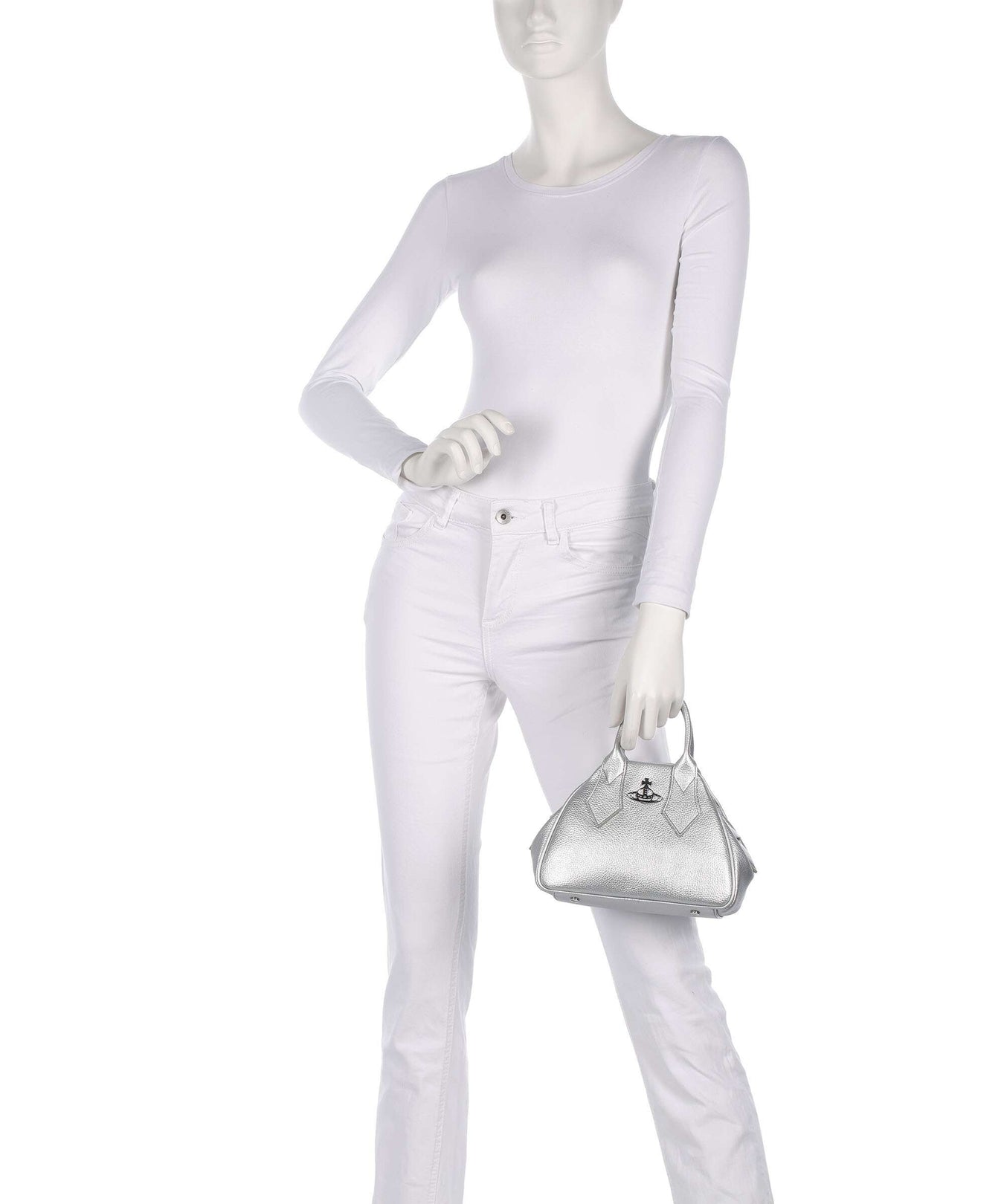 Vivienne Westwood Yasmine Grain Small Handbag silver