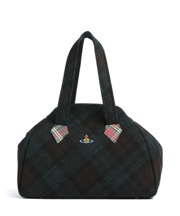 Vivienne Westwood Archive Harris Tweed Check Large Nákupní taška dark check