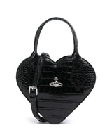 Vivienne Westwood Josephine Heart Embossed Croc Kabelka black