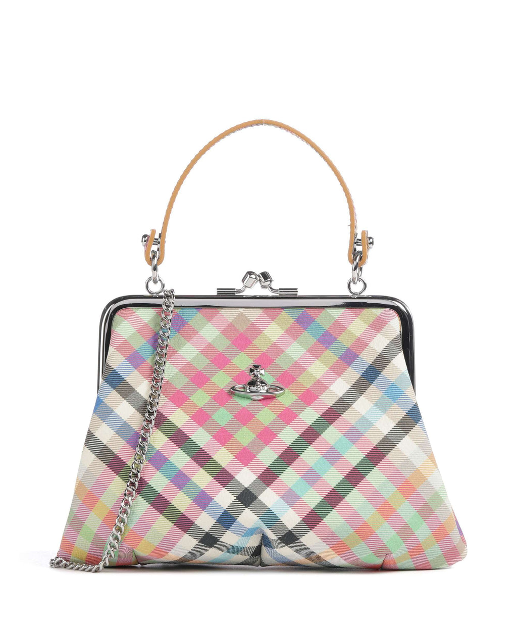 Vivienne Westwood Granny Frame Buccia D'Arancia Handbag heather plaid