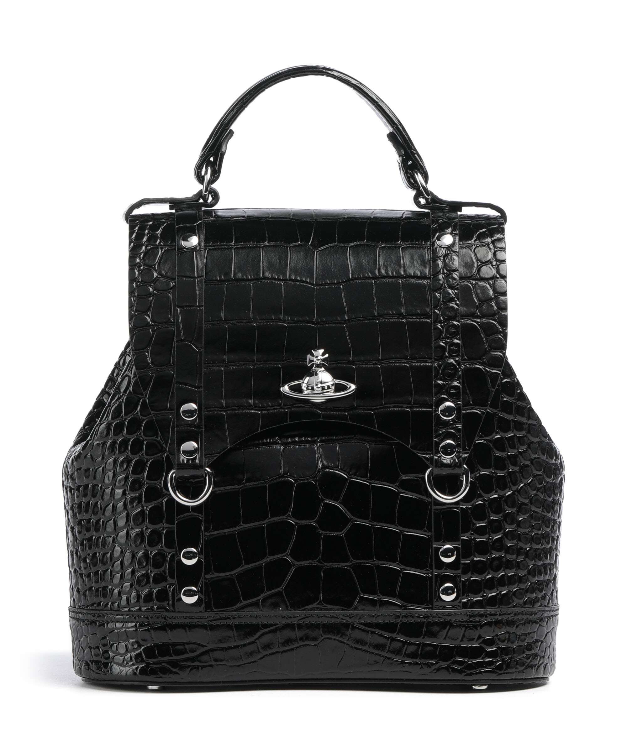 Vivienne Westwood Max Embossed Croc Small Backpack black