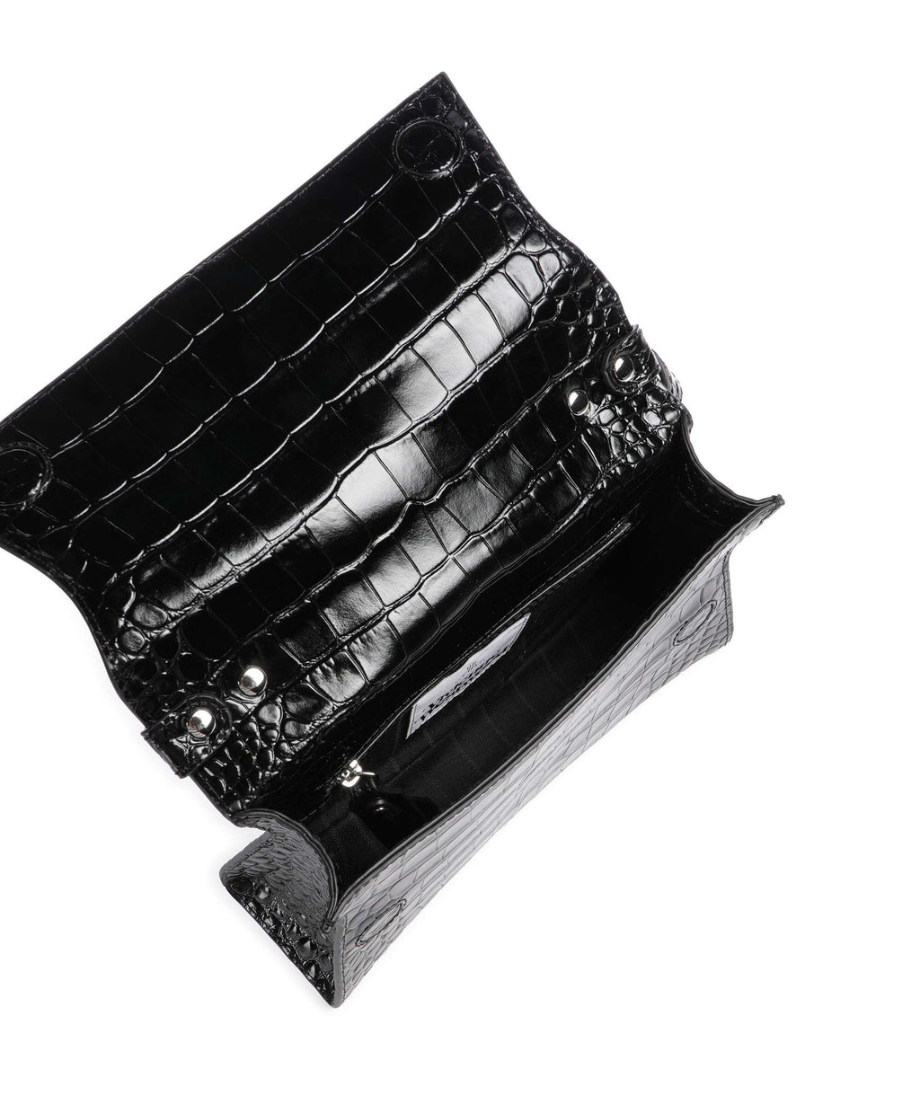 Vivienne Westwood Bianca Embossed Croc S Shoulder bag black