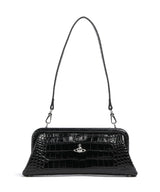 Vivienne Westwood Jane Frame Embossed Croc Taška přes rameno black