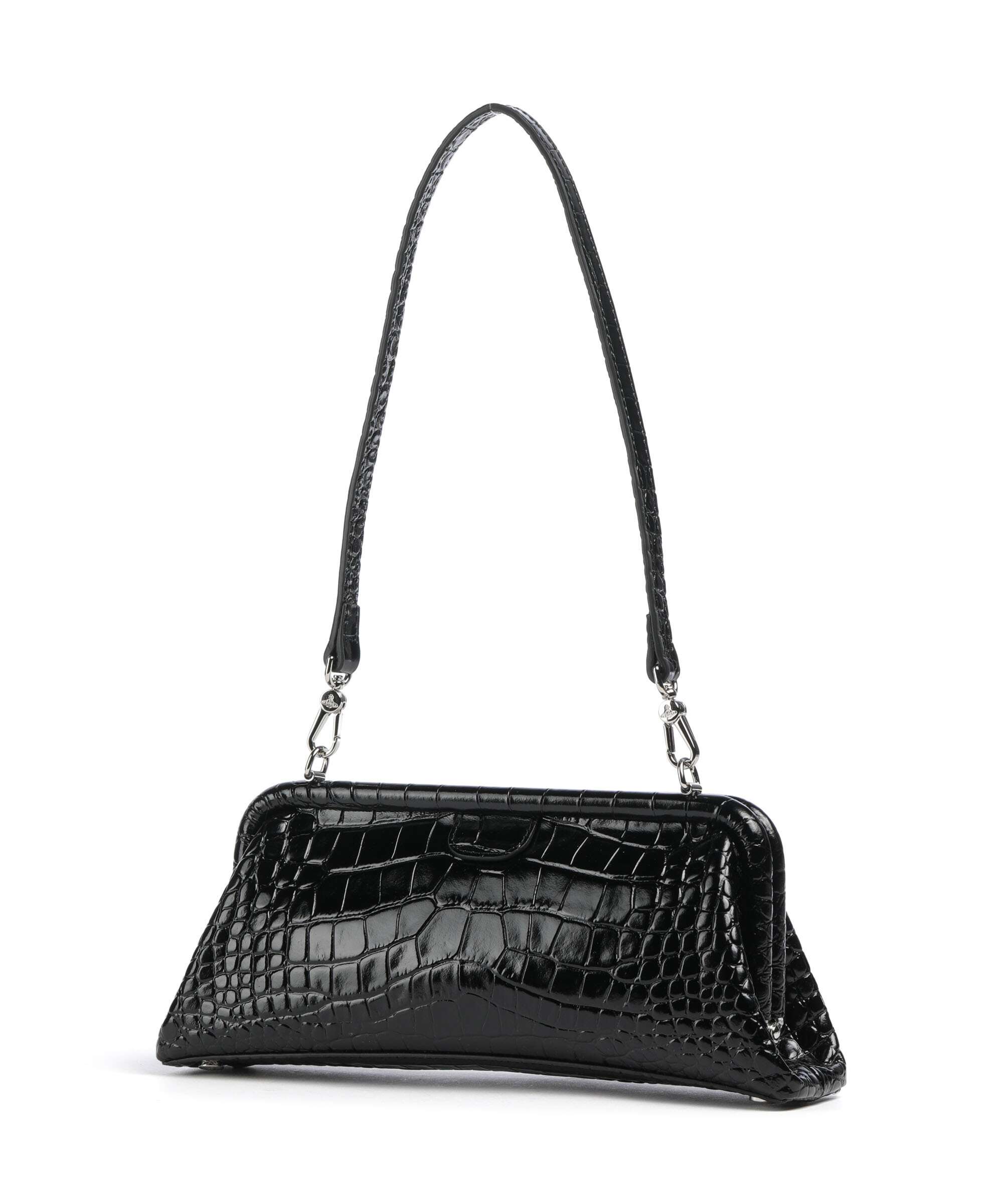 Vivienne Westwood Jane Frame Embossed Croc Shoulder bag black