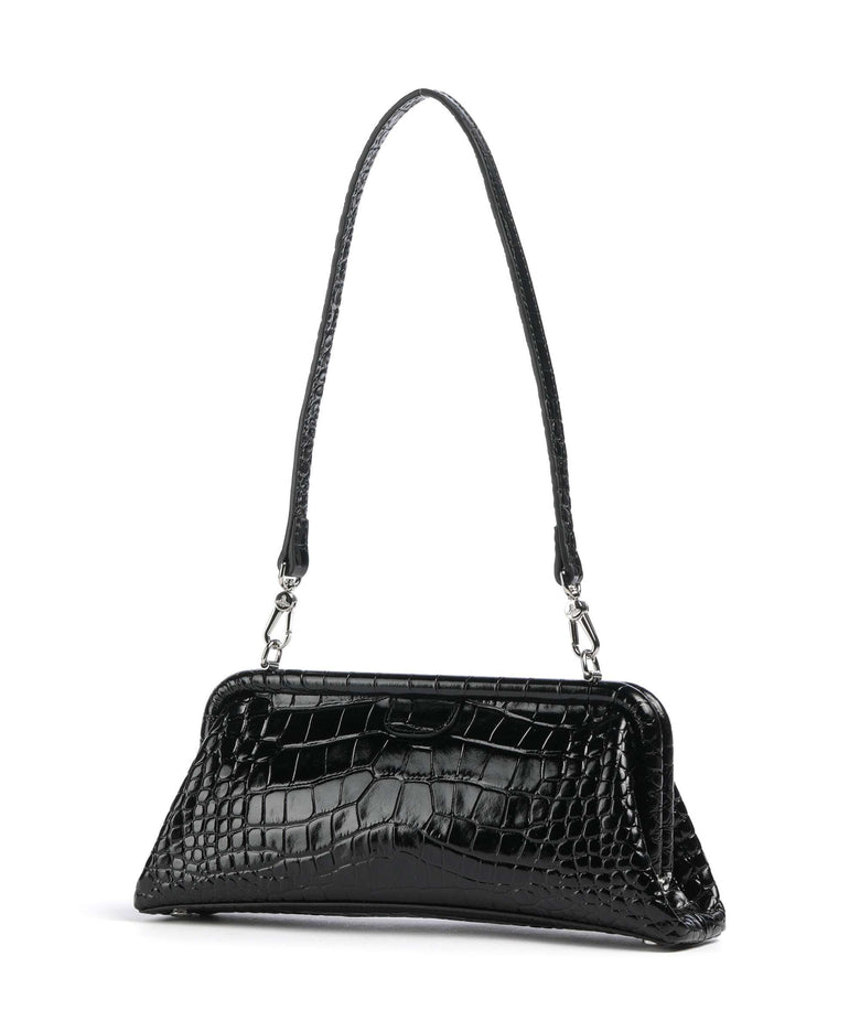 Vivienne Westwood Jane Frame Embossed Croc Shoulder bag black