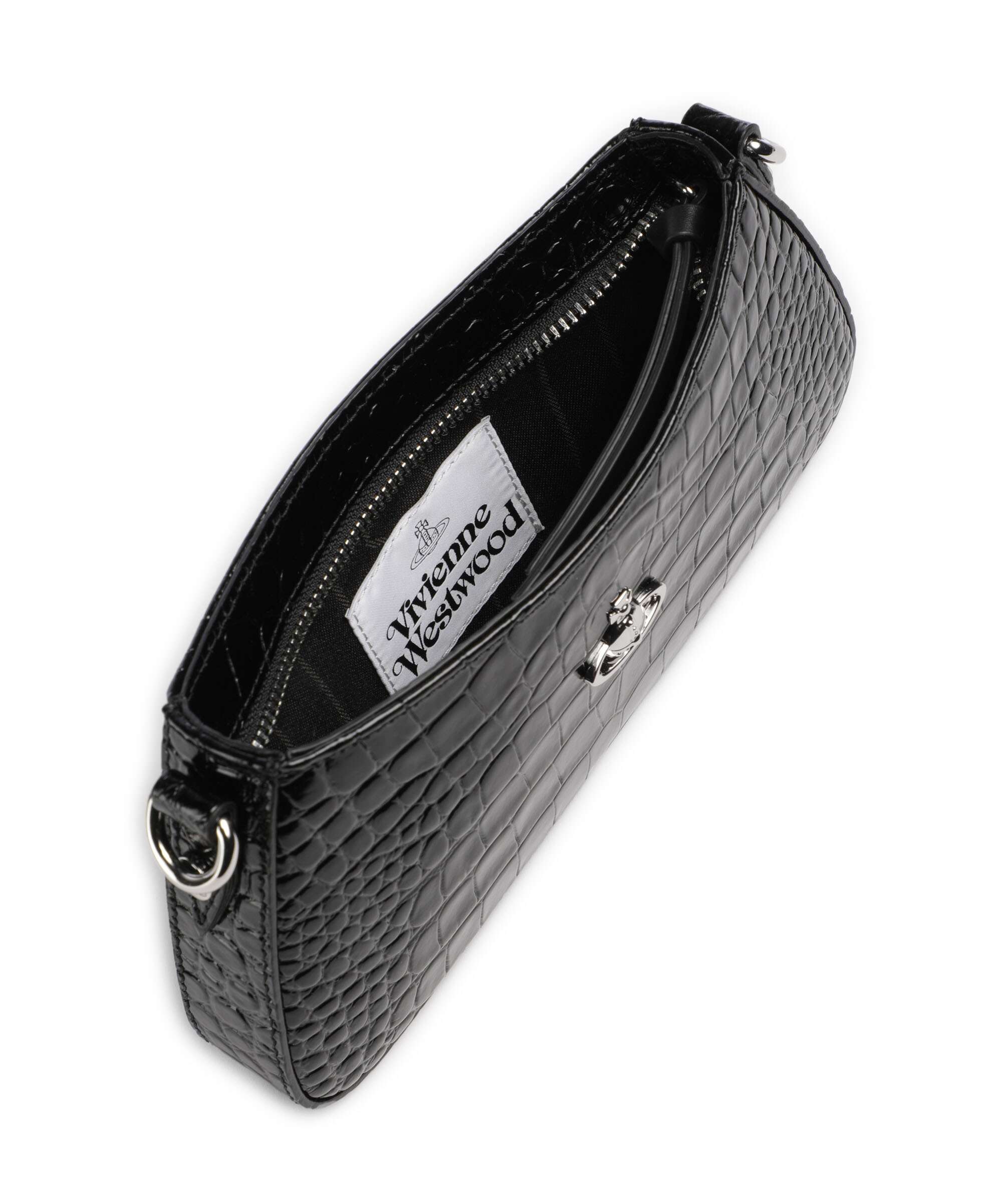 Vivienne Westwood Tasha Embossed Croc Shoulder bag black