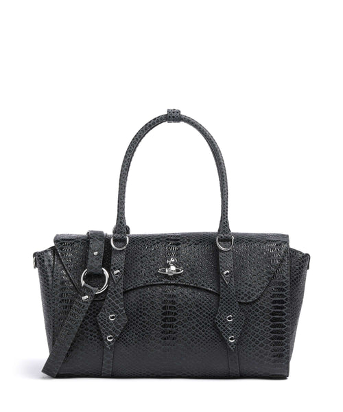 Vivienne Westwood Bettina Snake Effect Medium Handbag dark grey
