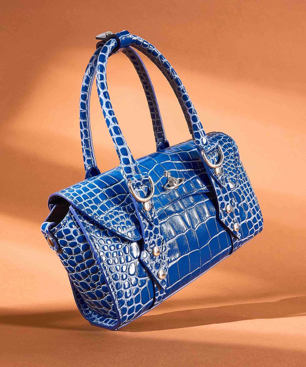 Vivienne Westwood Bettina Embossed Croc Mini Handbag blue