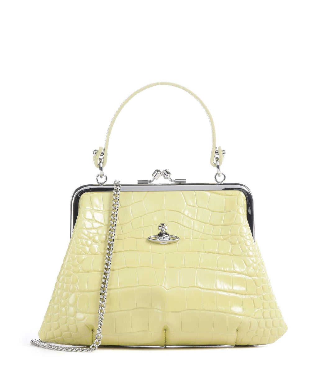 Vivienne Westwood Granny Frame Embossed Croc Handbag lime green