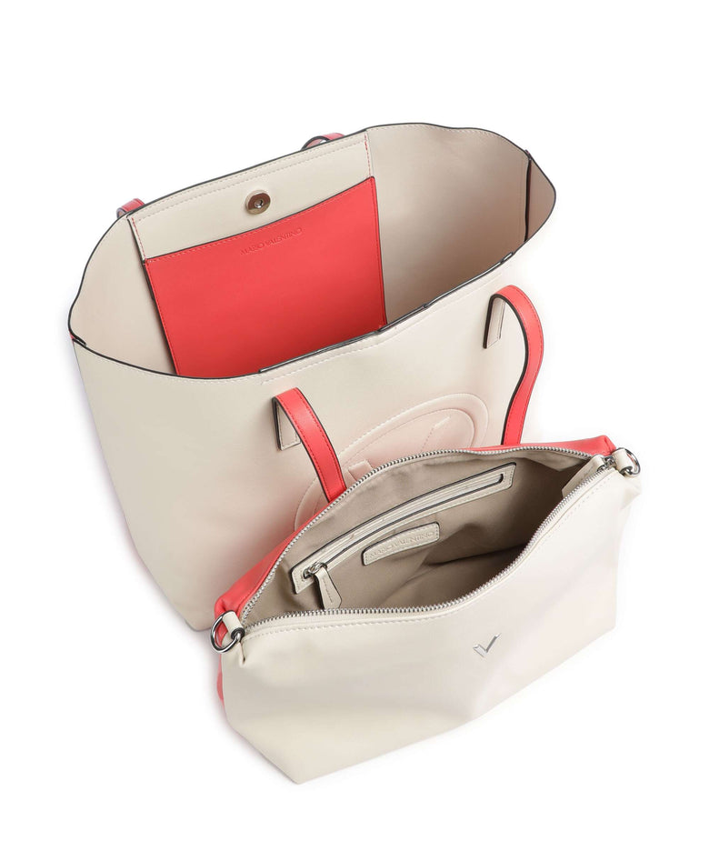 Valentino Bags Selena Re Tote bag ecru/corallo