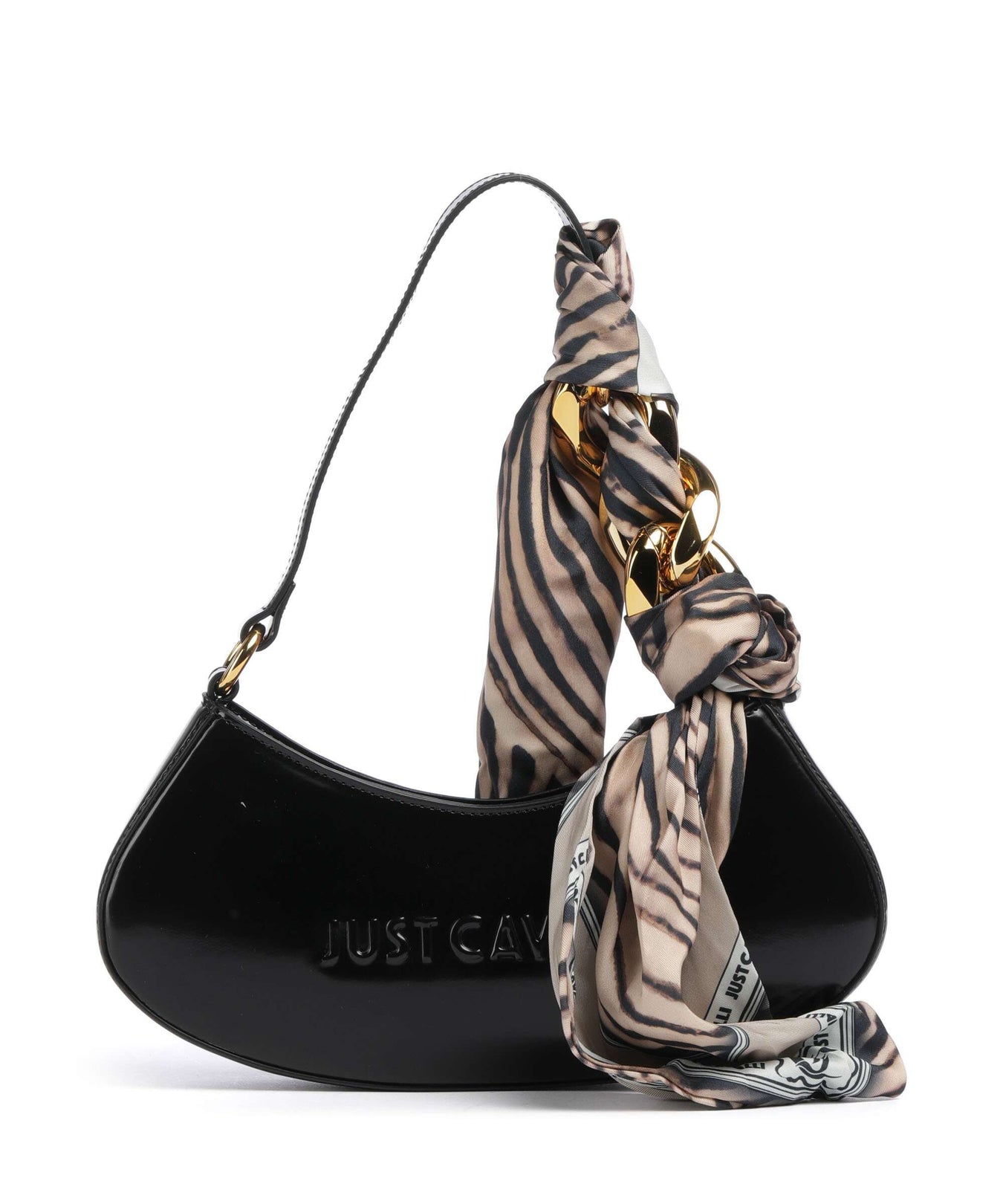 Just Cavalli Chain Foulard Shoulder bag black