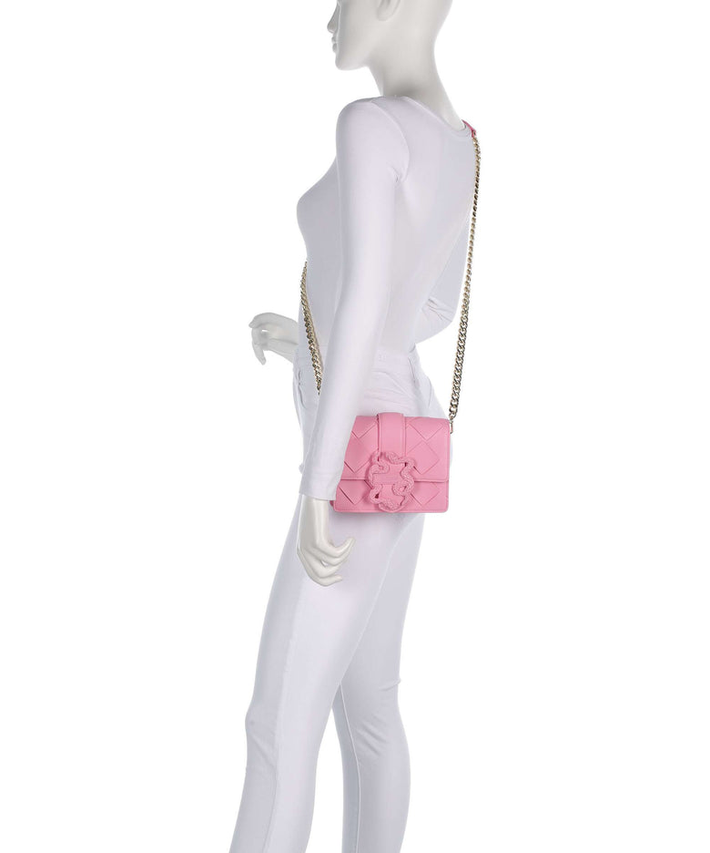 Just Cavalli Iconic Snakes Braided Crossbody bag begonia pink