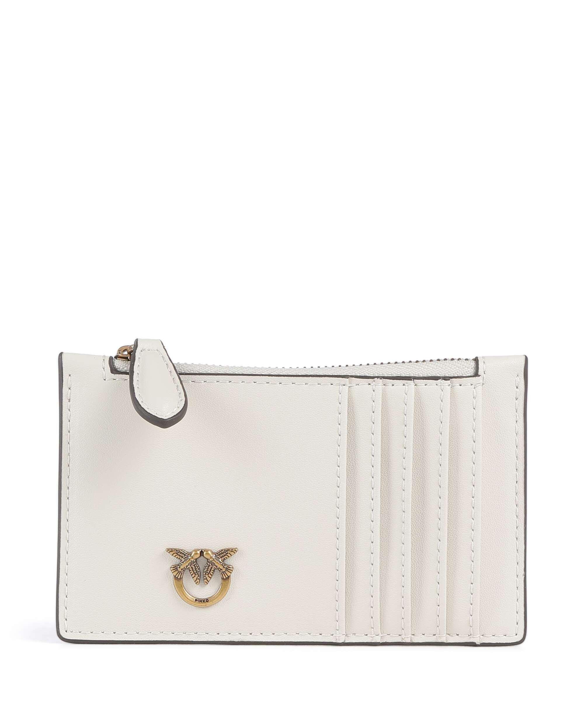 Pinko Airone Credit card holder bianco seta/antique gold