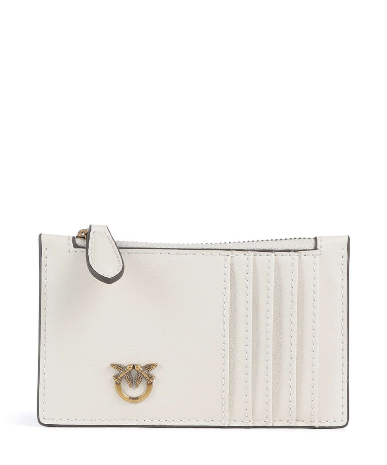 Pinko Airone Credit card holder bianco seta/antique gold