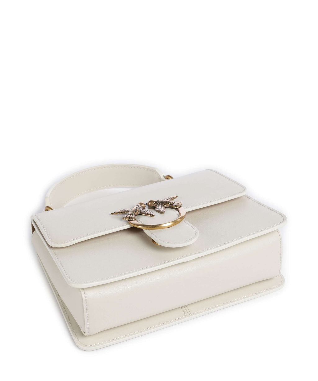 Pinko Love One Mini Crossbody bag bianco seta/antique gold