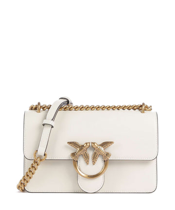 Pinko Love One Mini Taška přes rameno bianco seta/antique gold