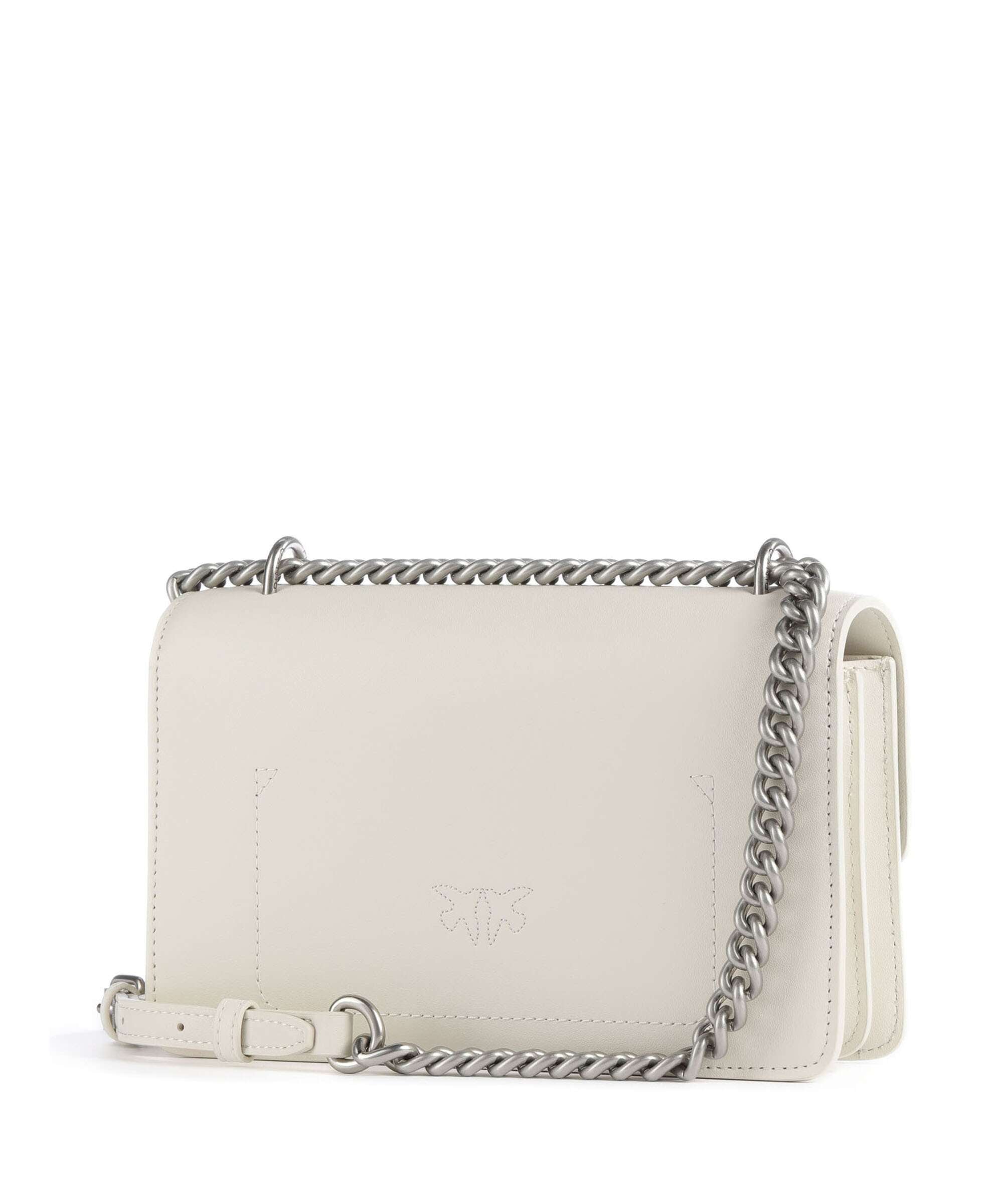 Pinko Love One Mini Shoulder bag bianco seta/old silver