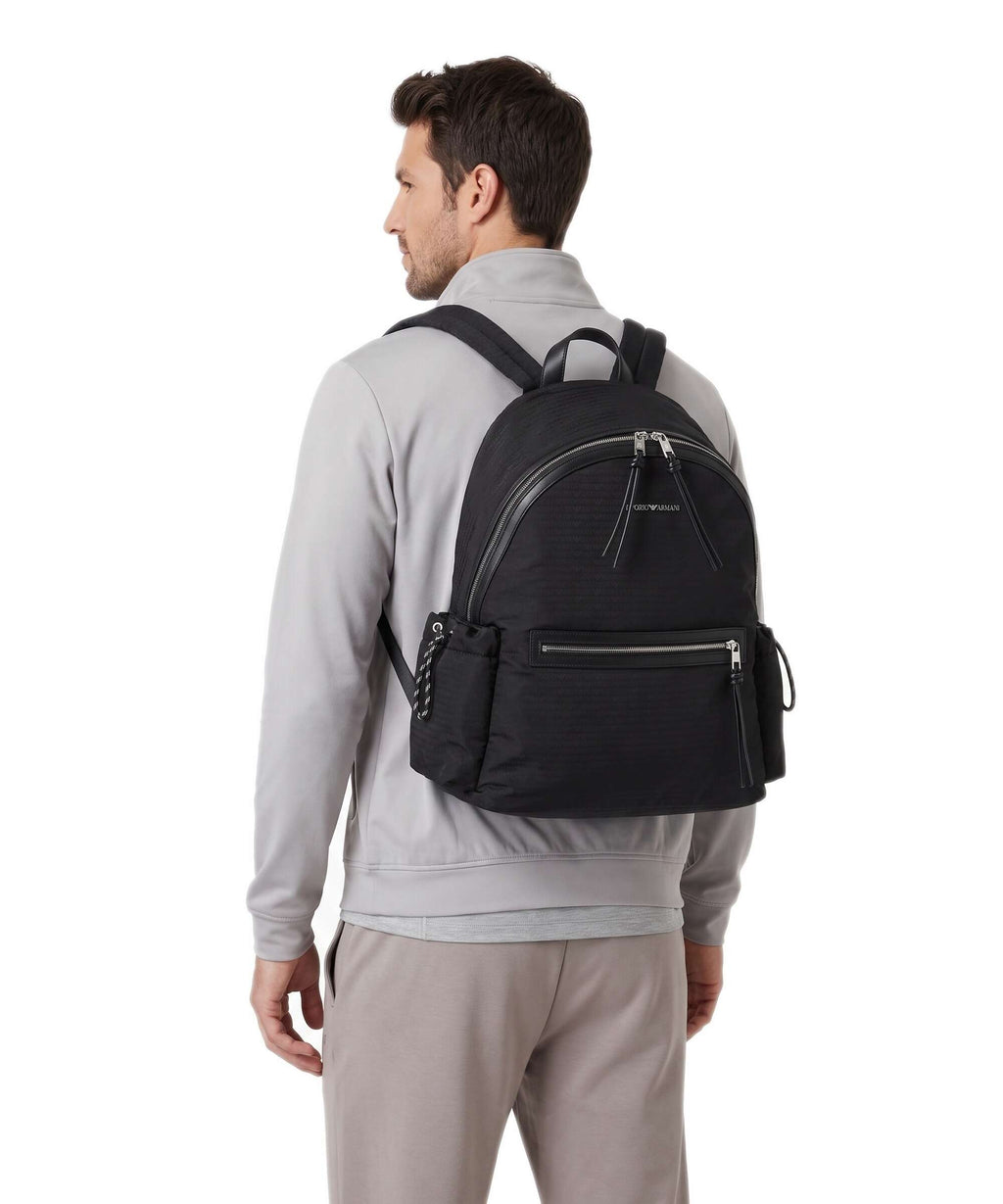 Emporio Armani Monogram Backpack black