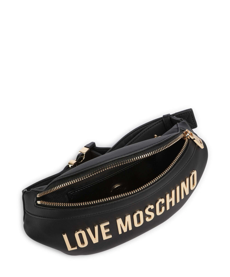 Love Moschino Bold Love Laminated Belt bag nero