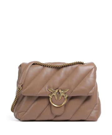 Pinko Love Puff Big Taška přes rameno biscotto zenzero/antique gold