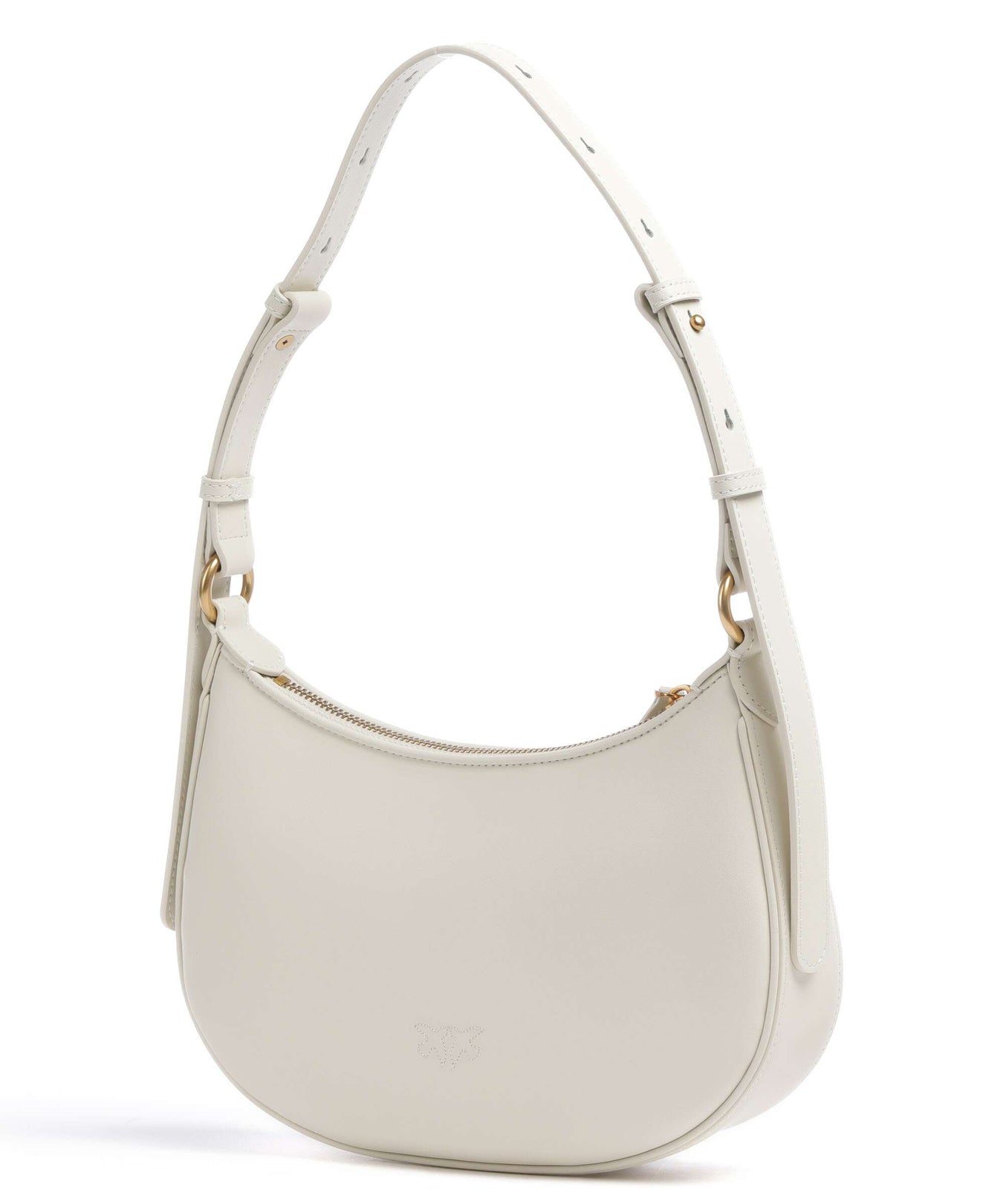 Pinko Half Moon Mini Shoulder bag bianco seta/antique gold