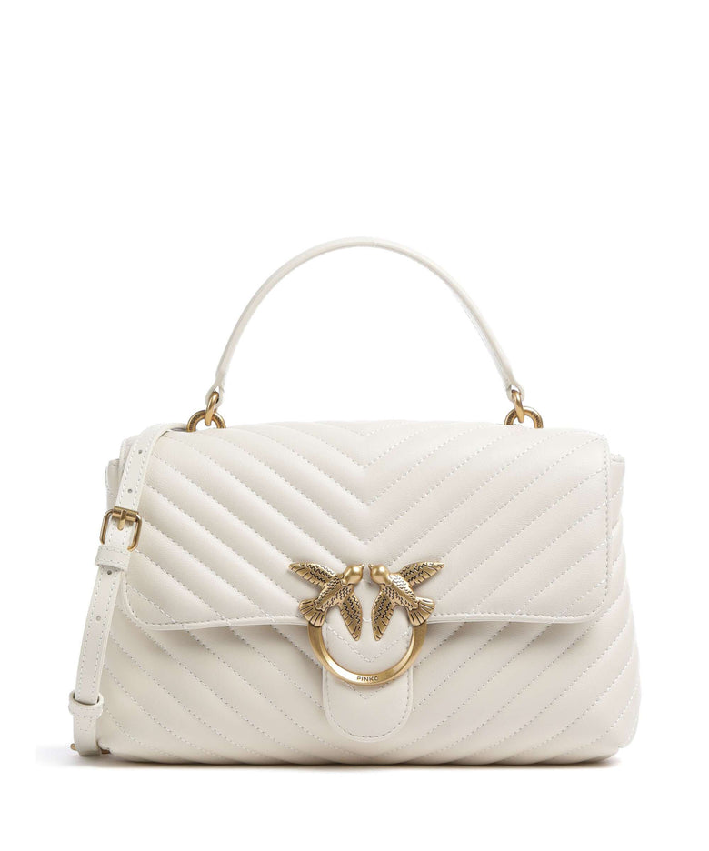 Pinko Love Lady Puff Classic Handbag bianco seta/antique gold