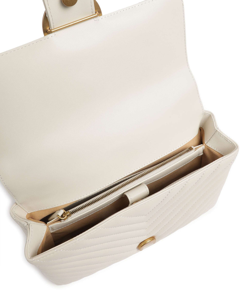 Pinko Love Lady Puff Classic Handbag bianco seta/antique gold