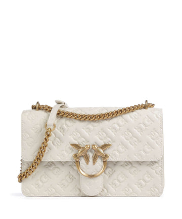 Pinko Love One Classic Taška přes rameno bianco seta/antique gold