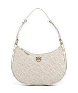 Pinko Half Moon Mini Taška přes rameno bianco seta/antique gold