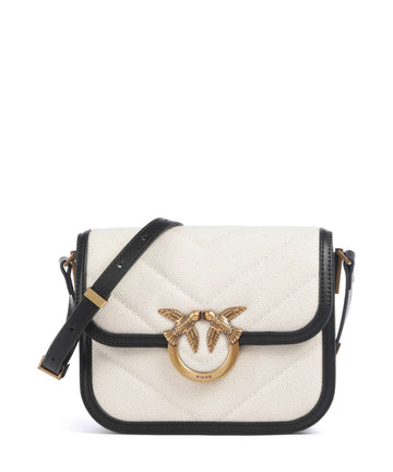 Pinko Love Box Mini Kabelka přes rameno beige/navy stripes