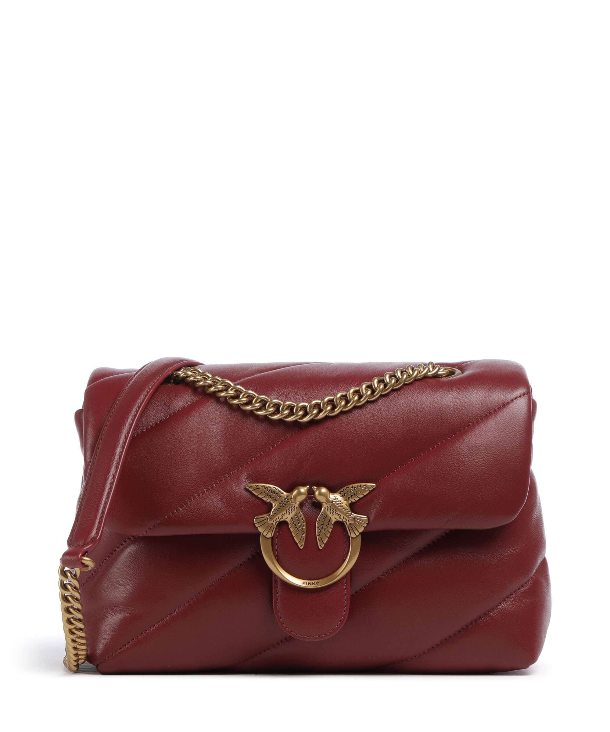 Pinko Love Puff Classic Shoulder bag bordeaux merlot/antique gold